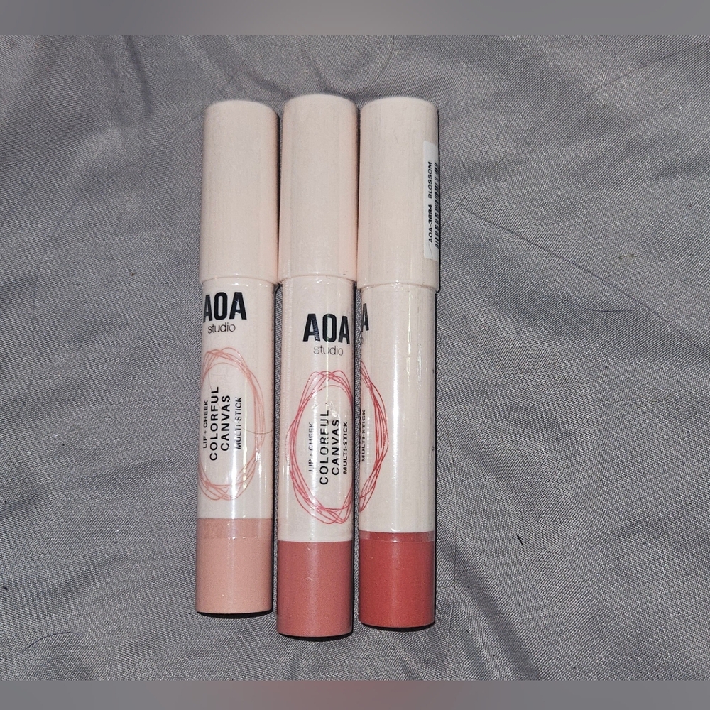 3 x Lip + Cheek Colorful Canvas Multi-Sticks Bundle BNIB